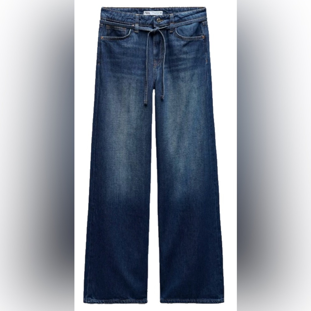 Zara Women’s Wide-Leg Jeans in Dark Blue